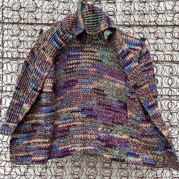 Vintage handmade oversize knit cardigan sweater cozy - Picture 3 of 7